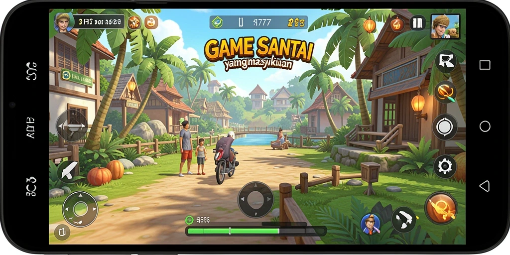 Screenshot dari gameplay santai API77 yang penuh warna.