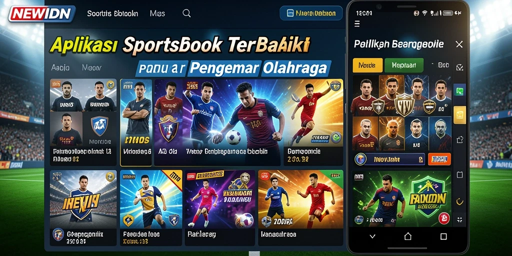 Tampilan antarmuka utama NEWIDN dengan berbagai pilihan taruhan olahraga.